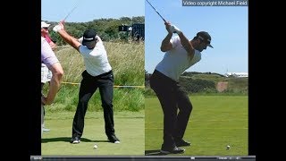 Jon Rahm golf swing  Long Iron faceon amp downtheline July 2017 [upl. by Bunch]