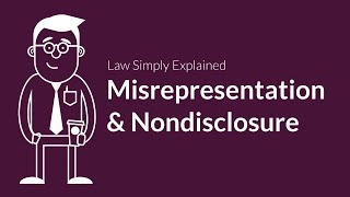 Misrepresentation and Nondisclosure  Contracts  Defenses amp Excuses [upl. by Ellehsat]