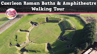 CAERLEON ROMAN BATHS amp AMPHITHEATRE WALES  Walking Tour  Pinned on Places [upl. by Enetsirk]