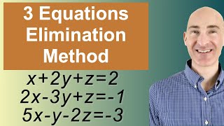 Solving Systems of 3 Equations Elimination [upl. by Mateo783]