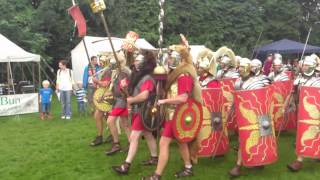 Roman Reenactment at the Amphitheatre in Caerleon Marching In [upl. by Sherborn]