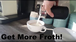 How to Get More Froth from Your Nespresso Coffee Aeroccino  Nespresso tips and help [upl. by Nealey]