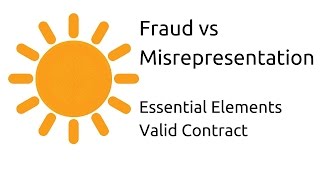 Fraud vs Misrepresentation  Other Essential Elements of a Valid Contract  CA CPT  CS amp CMA [upl. by Nnylyar938]